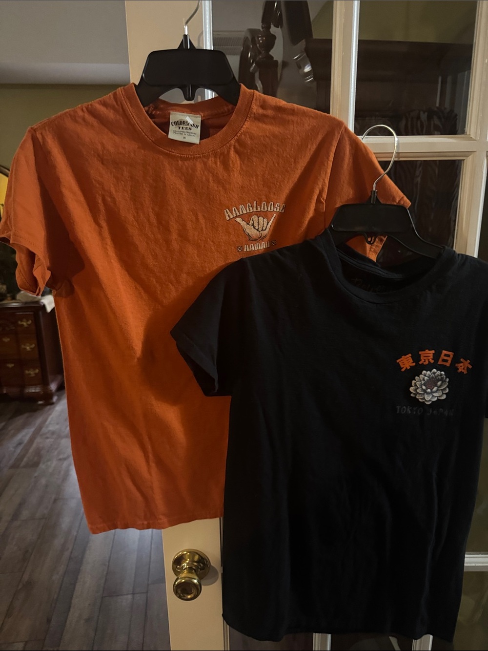 Rowen Orange & Black Short-Sleeve Graphic Tees ( orange coloreash tees)